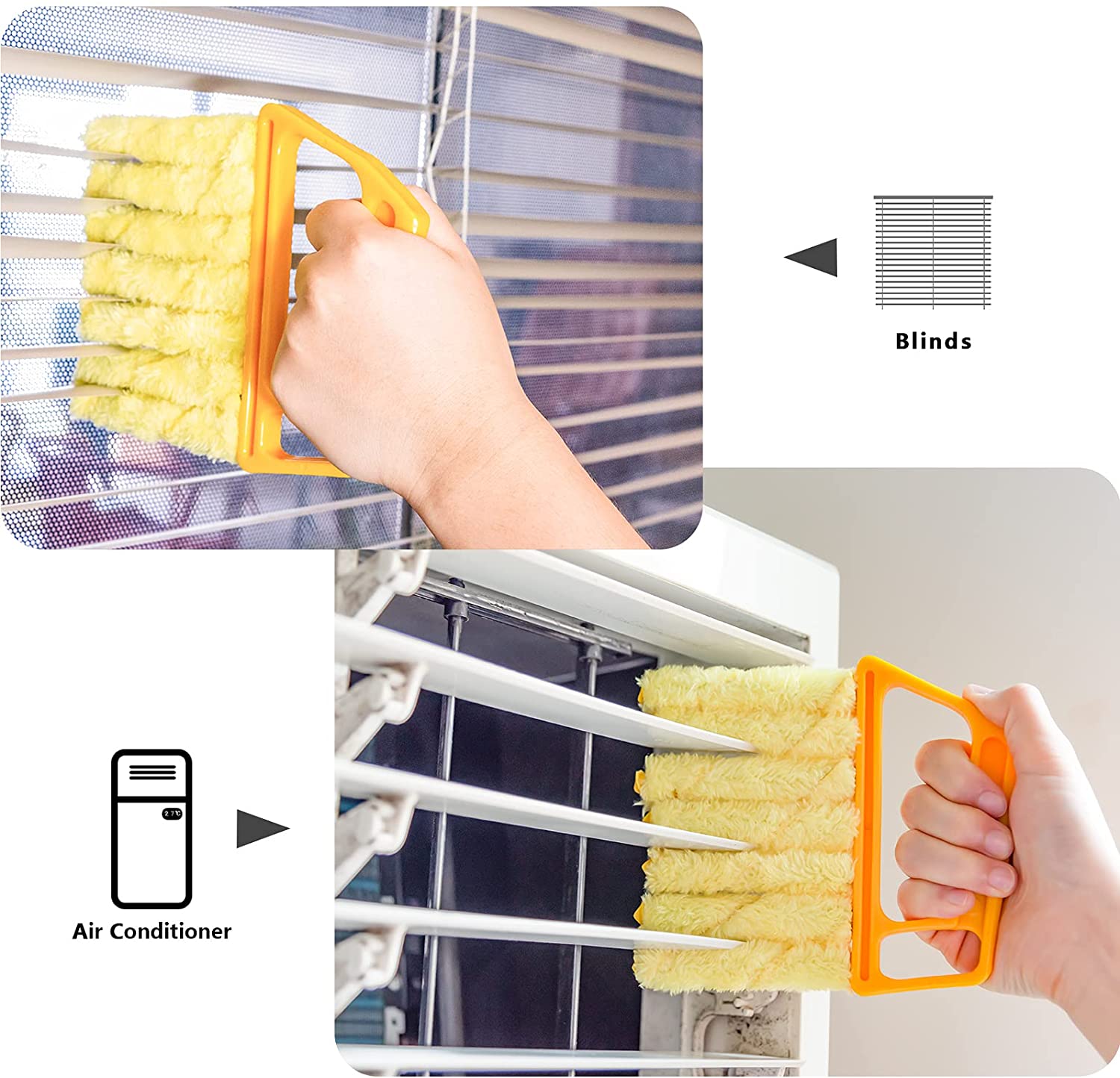 Escova de Microfibra Para Limpeza de Janelas, Ar Condicionado e Persianas