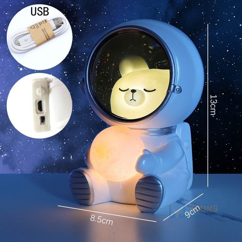 Luminária Pet Astronauta de Led Recarregável Usb