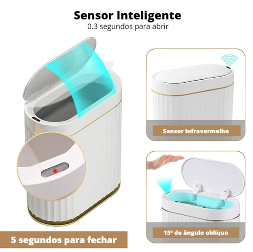 Lixeira para Banheiro e Cozinha Automática 10L / 15L